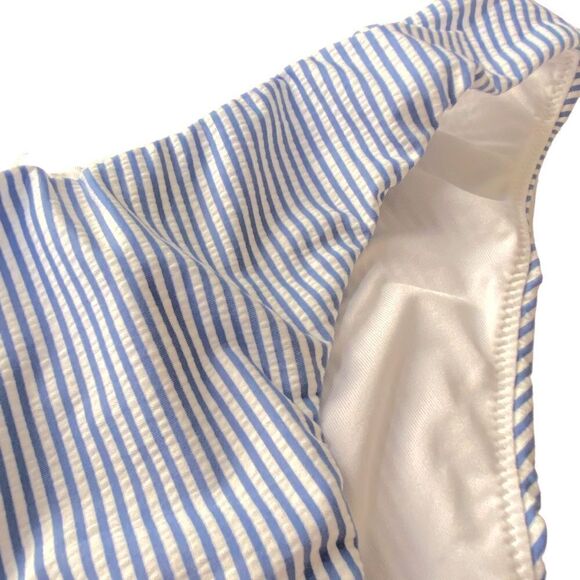 J Crew Blue White Seersucker Hipster Bikini Bottom Sz M NWT - Picture 6 of 16